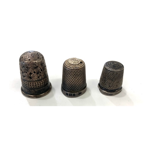 99 - 3 Silver thimbles