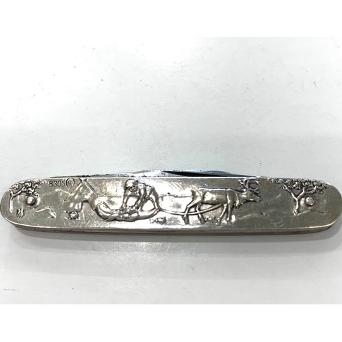 103 - Continental silver decorated pen knife