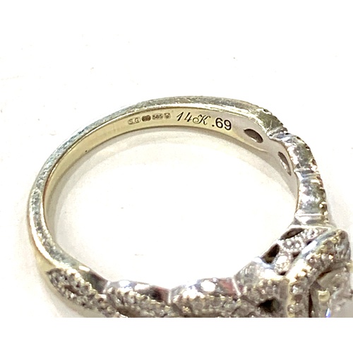 172 - Neil Lane Engagement Ring 5/8 ct tw Princess-cut 14K White Gold. Ring size S, total approximate weig... 