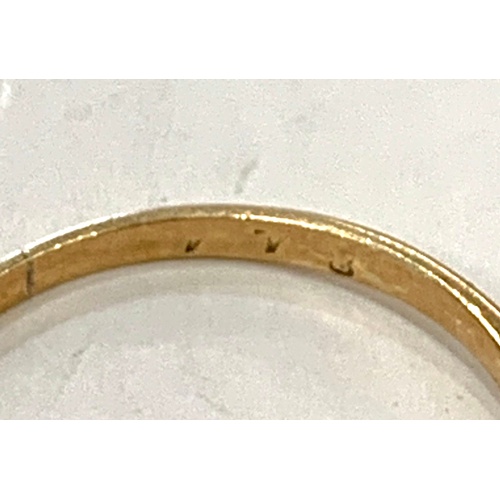 176 - Gold and diamond ring (not hallmarked, but tested as gold),  5 stone design, ring size L, approximat... 