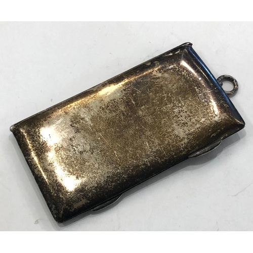 108 - Antique silver card case, Chester silver hallmarks, measures approx 8.1cm by 4.4cm in good uncleaned... 