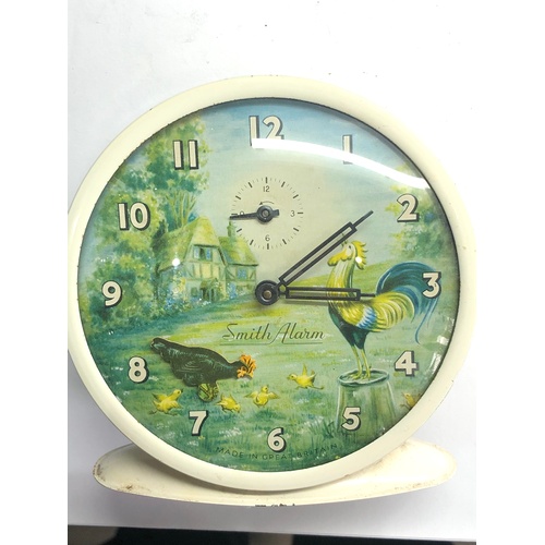 397 - Vintage Automated smith alarm clock  farm yard dial