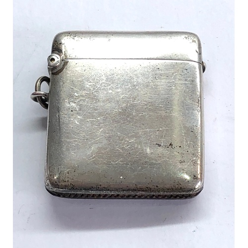 115 - antique silver vesta / match striker Birmingham silver hallmarks