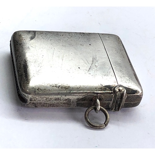 115 - antique silver vesta / match striker Birmingham silver hallmarks