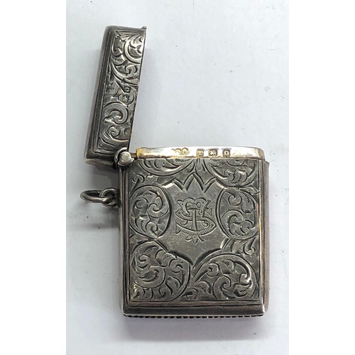 116 - antique silver vesta / match striker