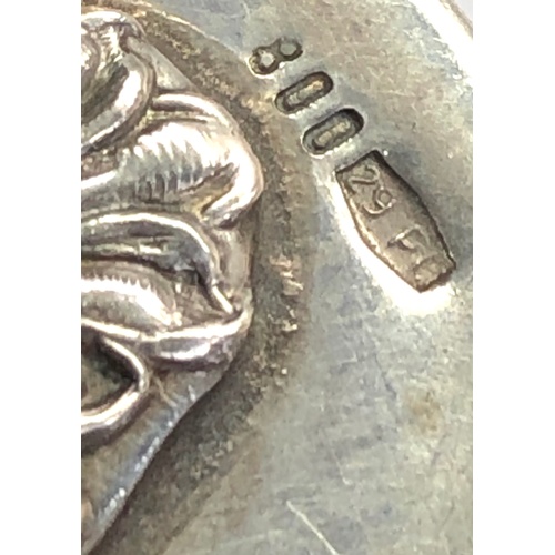 122 - continental silver caddy /sugar spoon 800 silver hallmark measures approx 12cm by width 22mm