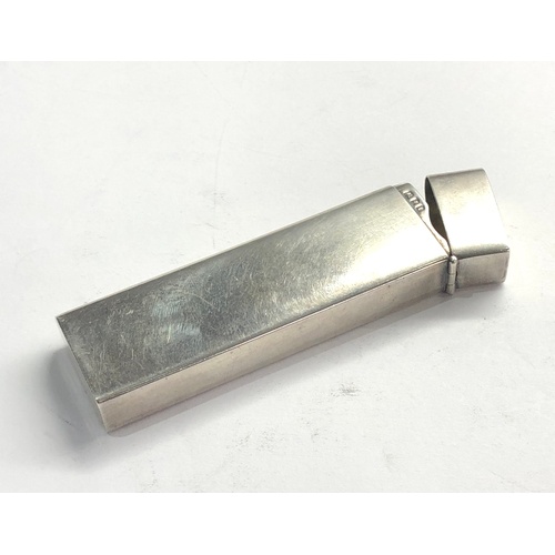 124 - antique London silver tooth pick case hinged lid 2 compartments measures approx 9cm by 2.5cm full lo... 