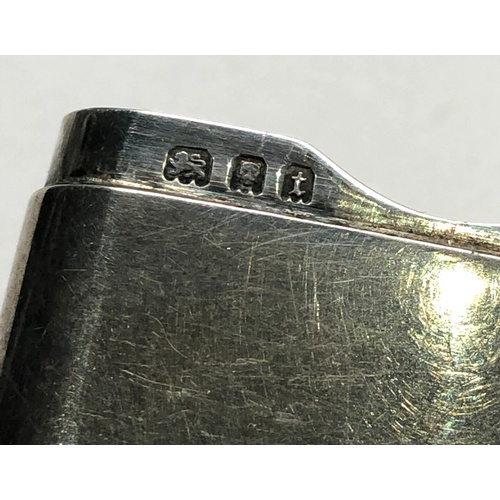 124 - antique London silver tooth pick case hinged lid 2 compartments measures approx 9cm by 2.5cm full lo... 