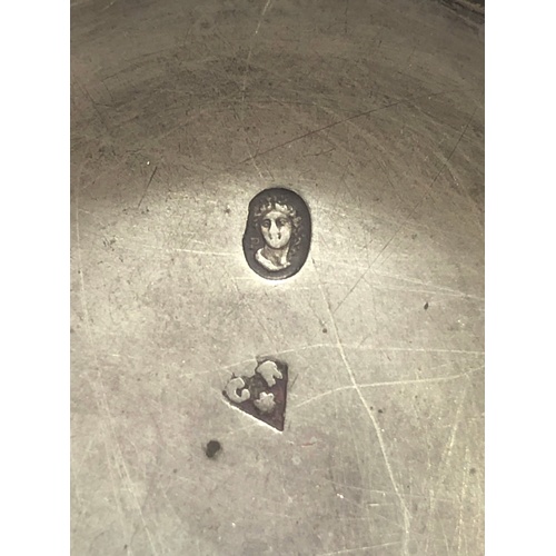 126 - Antique silver pill / patch box measures approx 4.4cm dia by 1.8cm continental silver hallmarks