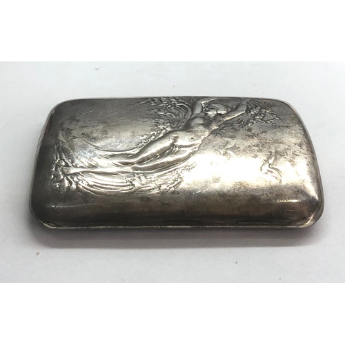 127 - antique art nouveau silver cigarette case full Birmingham silver hallmarks embossed front good uncle... 