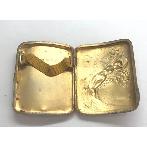127 - antique art nouveau silver cigarette case full Birmingham silver hallmarks embossed front good uncle... 