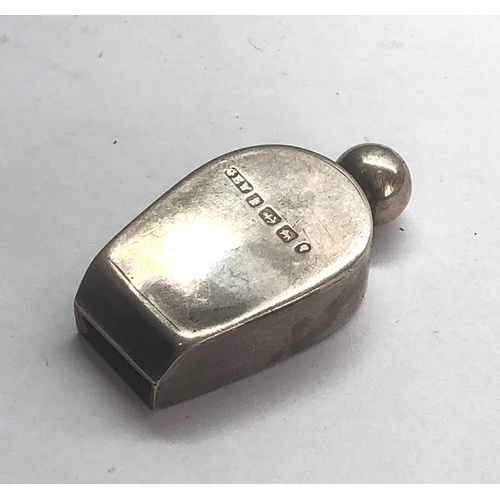 128 - Antique victorian silver whistle measures approx 4cm by 2.1cm  full Birmingham silver hallmarks age ... 