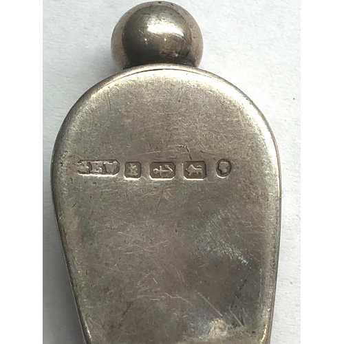128 - Antique victorian silver whistle measures approx 4cm by 2.1cm  full Birmingham silver hallmarks age ... 