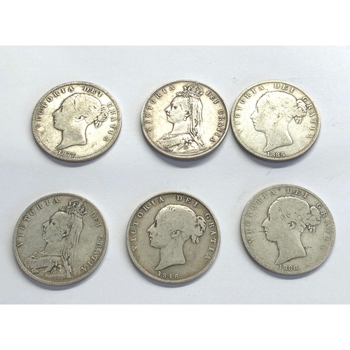 70 - 6 silver victorian half crowns