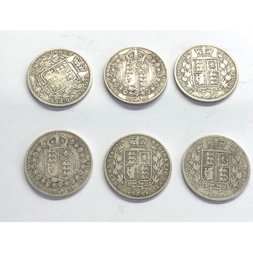 70 - 6 silver victorian half crowns