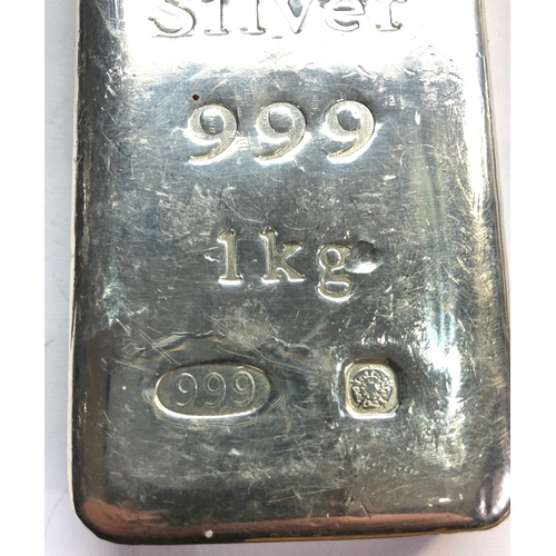 131 - 1 kg fine silver 999 one kilo bar