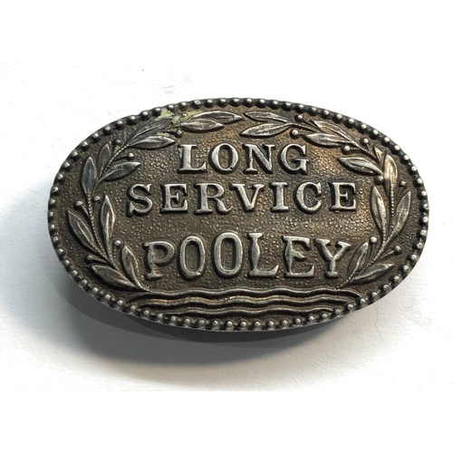 87 - early silver badge long service pooley full silver hallmarks