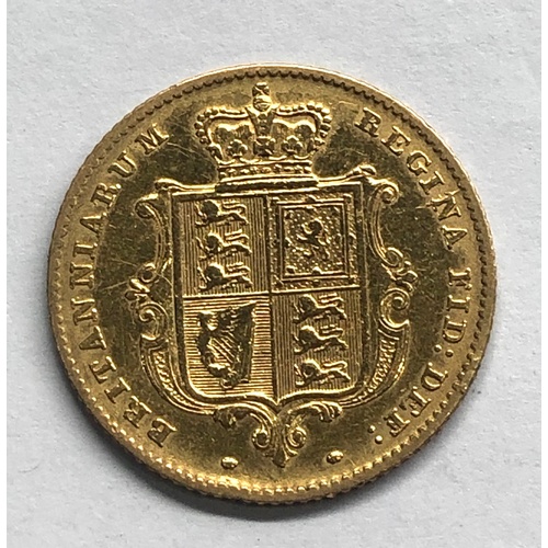 72 - Victorian 1846 shield back half sovereign