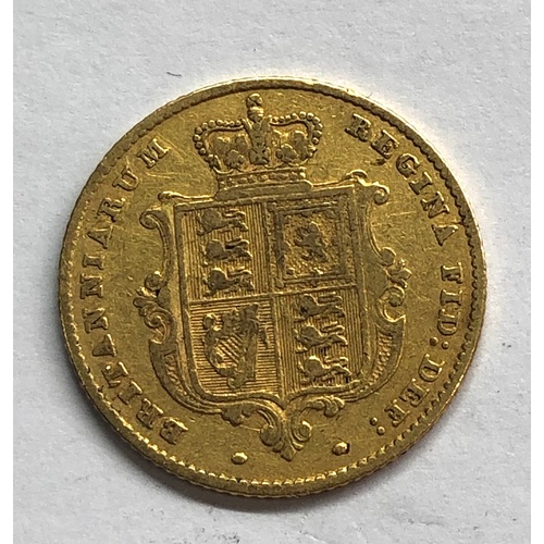 73 - Victorian 1853 shield back half sovereign