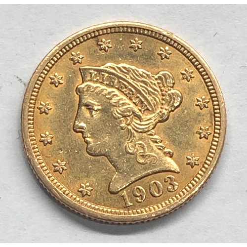 76 - rare gold 1903 2 1/2  Dollar Liberty quarter Eagle