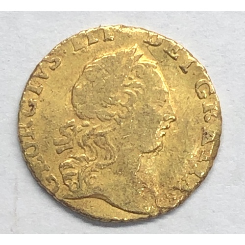 79 - rare George 111 1762 quarter guinea 2.1g