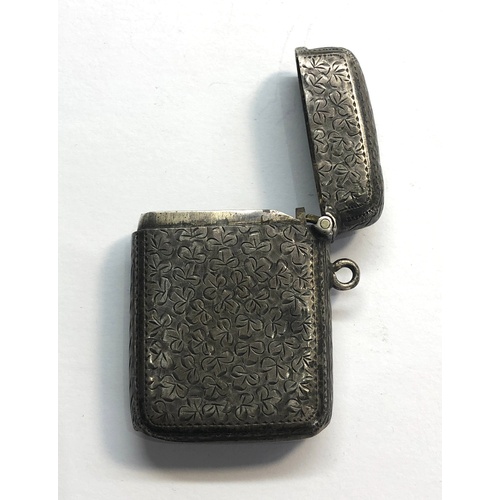 134 - Antique silver vesta case full Birmingham silver hallmarks