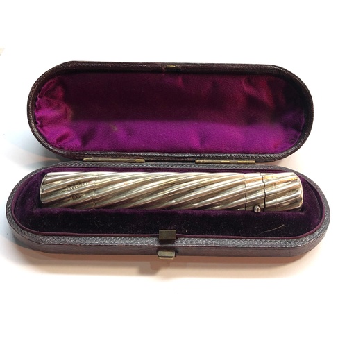 139 - Fine cased Victorian Silver Double Ended perfume bottle Victorian london Silver hallmarks makers SM ... 