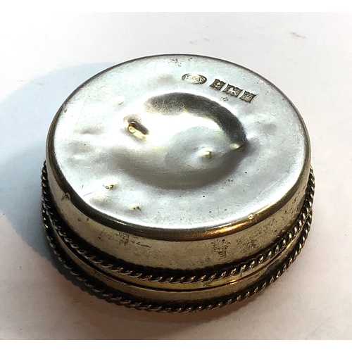 143 - vintage Silver Pyx Communion Wafer Box birmingham silver hallmarks measures approx 5.3cm dia 2.2cm d... 