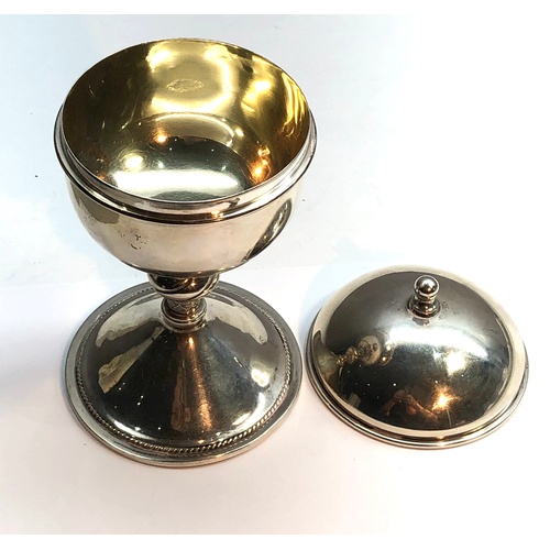 144 - vintage silver communion lidded chalice silver import marks measures approx 16cm high 8cm dia silver... 