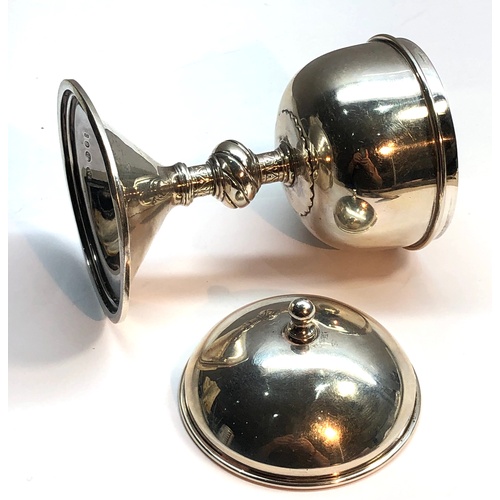 144 - vintage silver communion lidded chalice silver import marks measures approx 16cm high 8cm dia silver... 