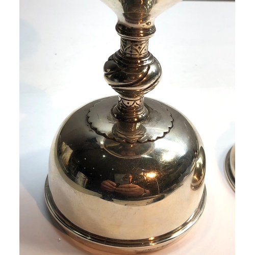 144 - vintage silver communion lidded chalice silver import marks measures approx 16cm high 8cm dia silver... 