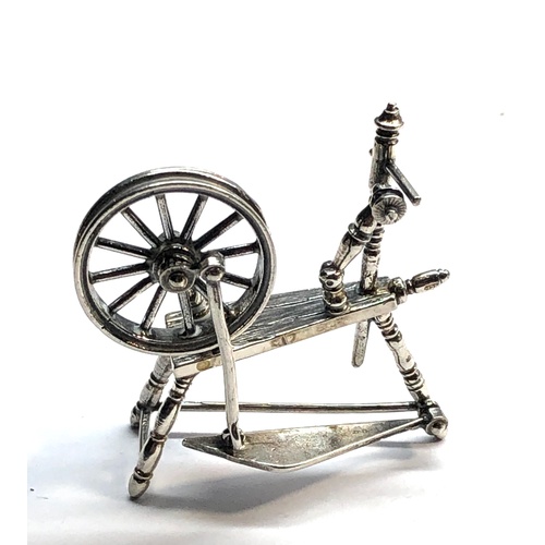148 - dutch silver miniature spinning wheel small dutch silver hallmarks
