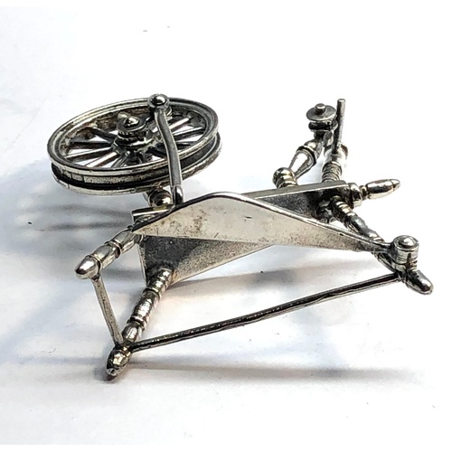 148 - dutch silver miniature spinning wheel small dutch silver hallmarks