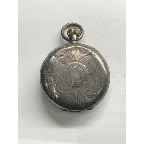 25 - silver Hebdomas 8 day pocket watch  ticks but stops does not wind right  no warranty given measures ... 