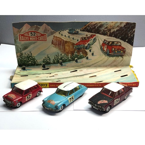 336 - Original boxed corgi 1965 52 196 rallye monte -carlo 
mini copper rover 2000 Citroen in as shown con... 