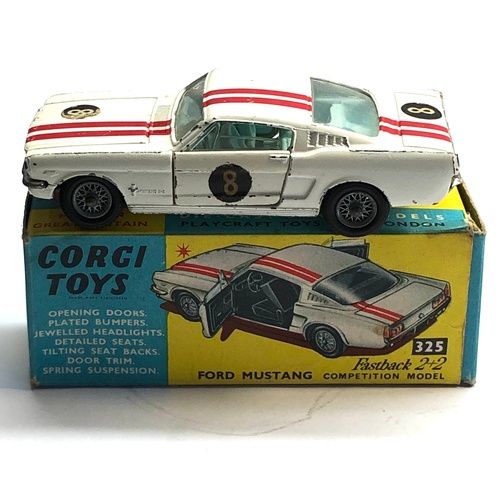 339 - Original boxed corgi 325 ford mustang competition model as shown condition