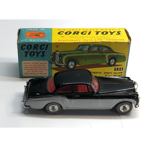 337 - original boxed corgi 224 bentley continental sports saloon as shown condition