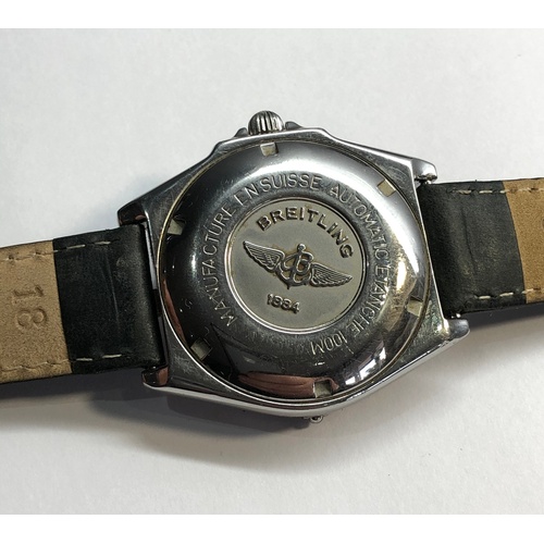 214 - Stainless steel Breitling Windrider wings automatic A10050 4001 - 38mm, in good condition working or... 