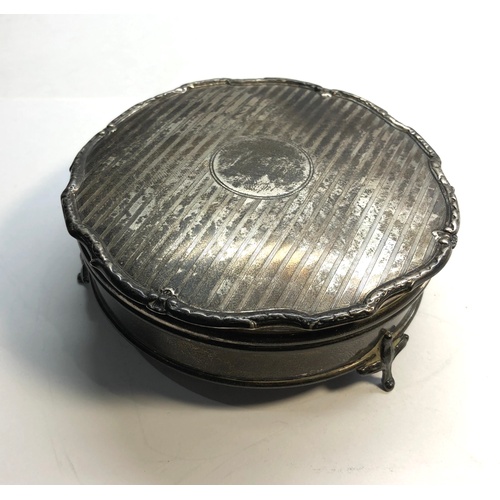 2 - Large antique silver jewellery / ring box box Birmingham silver hallmarks in good uncleaned conditio... 