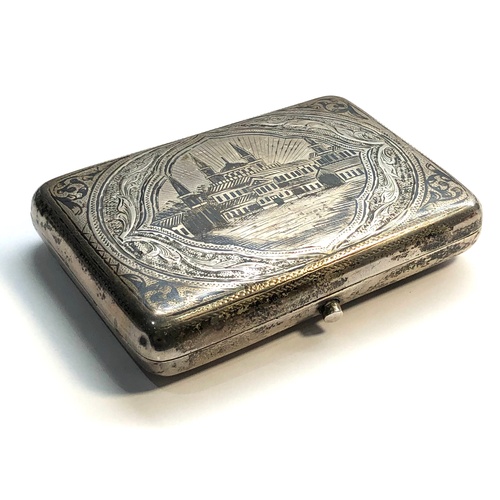 1 - Fine antique Imperial Russian silver & niello cigarette case full Russian silver hallmarks measures ... 