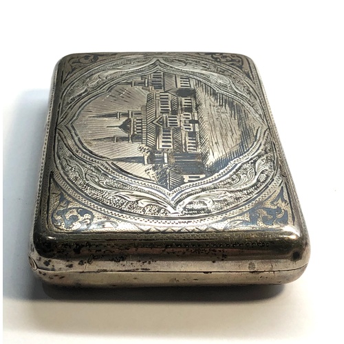 1 - Fine antique Imperial Russian silver & niello cigarette case full Russian silver hallmarks measures ... 