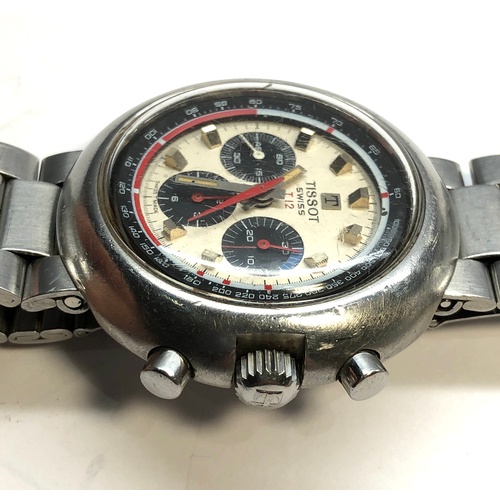 216 - Vintage Tissot Chronograph T12 the watch is in working order it winds and ticks buttons are in worki... 