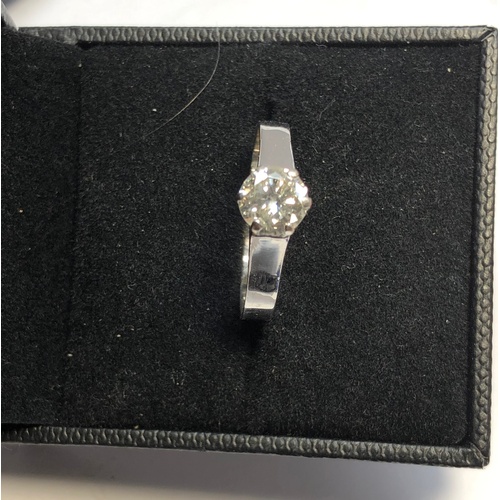 160 - Platinum and Diamond ring diamond measures  6.5mm dia approx 1ct, as shown condition