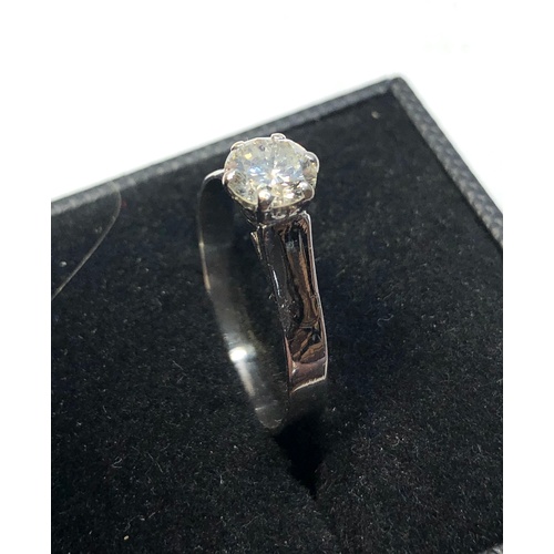 160 - Platinum and Diamond ring diamond measures  6.5mm dia approx 1ct, as shown condition