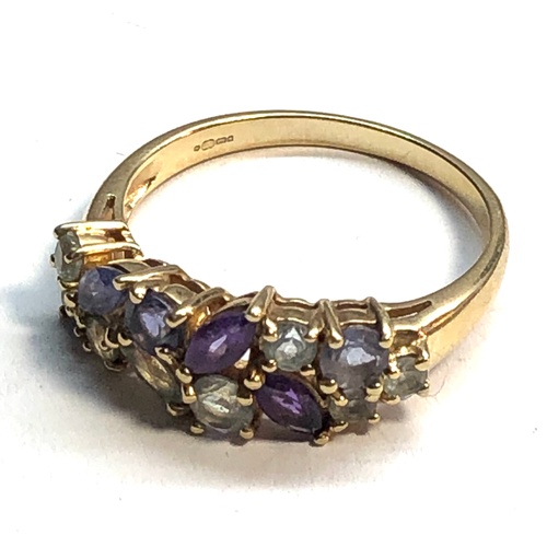 141 - 9ct Gold stone set dress ring weight 3.4, as shown condition