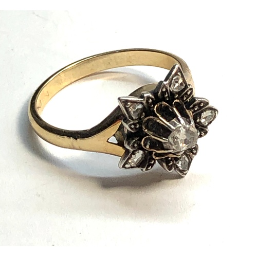 164 - Antique Rose Diamond ring central old cut rose diamond measures approx 5mm by 4mm 5 small rose diamo... 