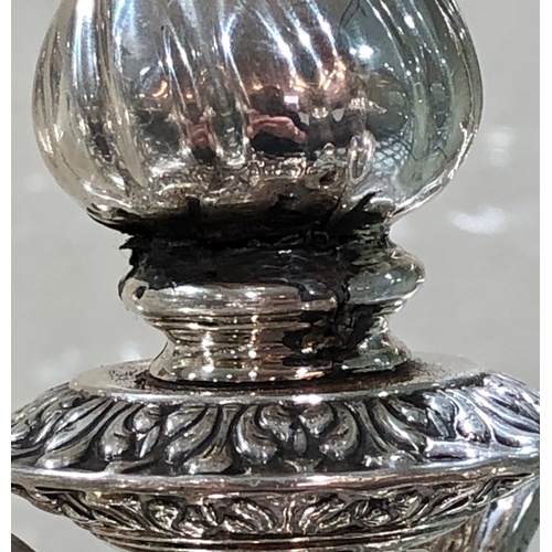 132 - large pair of silver candleabra measures appox 22ins tall by 14ins wide total weight approx 7.8 kilo... 