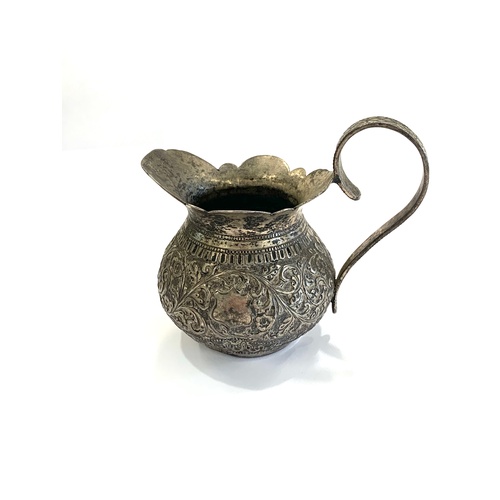 31 - Antique / Vintage .800continental silver ornate cream jug with blank cartouche xrf tested for purity... 