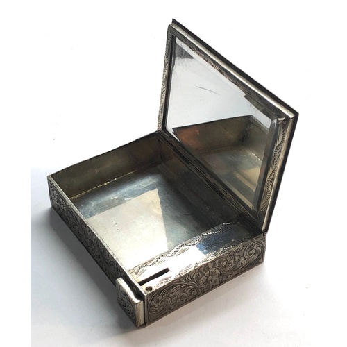 64 - continental 800 silver compact box, 7.2cm by 5.2cm and 1.8cm deep