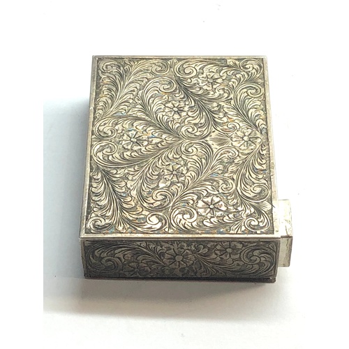 64 - continental 800 silver compact box, 7.2cm by 5.2cm and 1.8cm deep